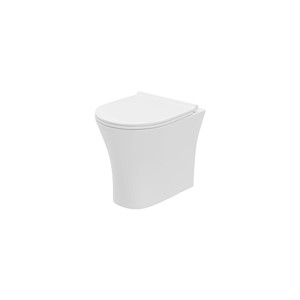 Delta Rimless Round Back to Wall WC Pan & Slim Soft Close Seat - White