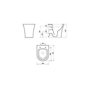 Delta Rimless Round Back to Wall WC Pan & Slim Soft Close Seat - White