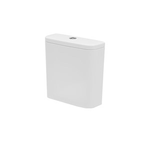 Delta Rimless Round Close Coupled Closed Back WC Pan & Dual Flush Cistern & Slim Soft Close Seat - White