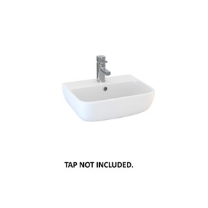Epsilon Square 450mm Thin Lipped 1 Tap Hole Basin - White