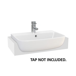 Epsilon Square 550mm 1 Tap Hole Semi Recessed Basin - White