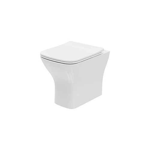 Epsilon Square Back to Wall WC Pan & Sandwich Soft Close Seat - White