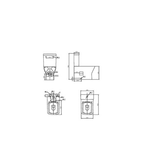 Epsilon Square Close Coupled Closed Back WC Pan & Dual Flush Cistern & Sandwich Soft Close Seat - White