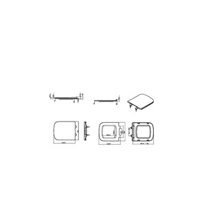 Epsilon Square Back to Wall WC Pan & Sandwich Soft Close Seat - White