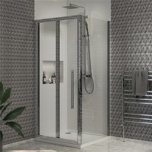 Beta 800mm Pivot Shower Door - Chrome