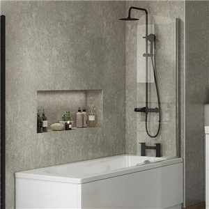 Beta 800mm x 1400mm Half Radius Bath Screen