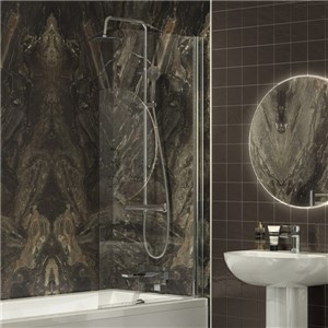 Beta 1000mm x 1400mm Half Radius Bath Screen