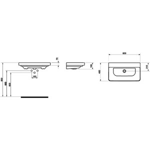 Iota 800mm 2 Drawer Wall Hung Basin Unit & 1 Tap Hole Ceramic Basin - White
