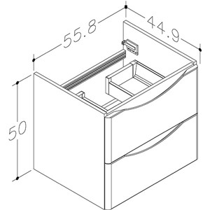 Iota 600mm 2 Drawer Wall Hung Basin Unit & 1 Tap Hole Ceramic Basin - Grey