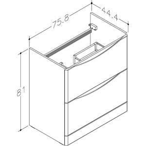 Iota 800mm 2 Drawer Floorstanding Basin Unit & 1 Tap Hole Ceramic Basin - Grey