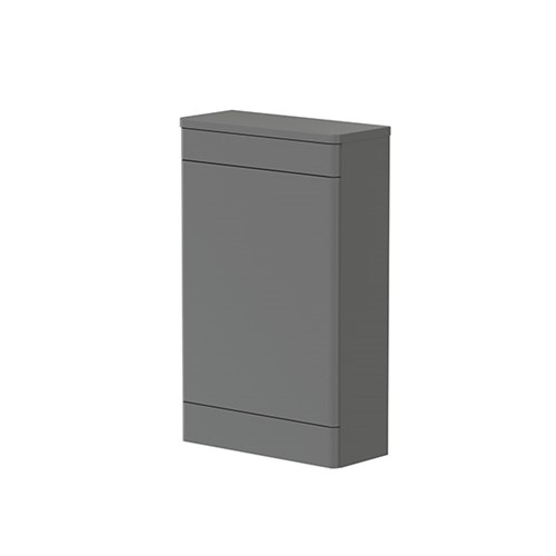 Iota 500mm WC Unit & Dual Flush Concealed Cistern with Push Button - Grey