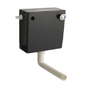 Iota 500mm WC Unit & Dual Flush Concealed Cistern with Push Button - Grey