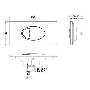 IB Square Dual Flush Plate - Chrome