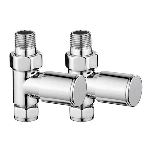 Non-Thermostatic Straight Towel Warmer Valve - Chrome