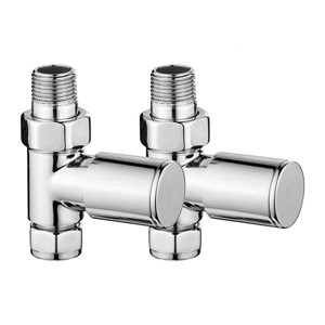 Non-Thermostatic Straight Towel Warmer Valve - Chrome