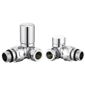 Non-Thermostatic Corner Towel Warmer Valve - Chrome