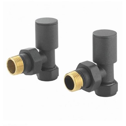Non-Thermostatic Angled Towel Warmer Valve - Anthracite