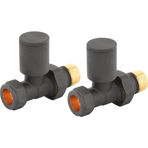 Non-Thermostatic Straight Towel Warmer Valve - Anthracite