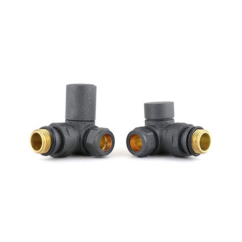 Non-Thermostatic Corner Towel Warmer Valve - Anthracite