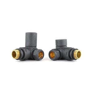 Non-Thermostatic Corner Towel Warmer Valve - Anthracite