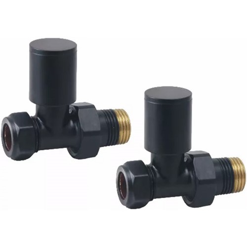 Non-Thermostatic Straight Towel Warmer Valve - Black