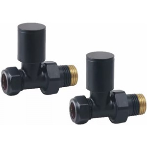 Non-Thermostatic Straight Towel Warmer Valve - Black