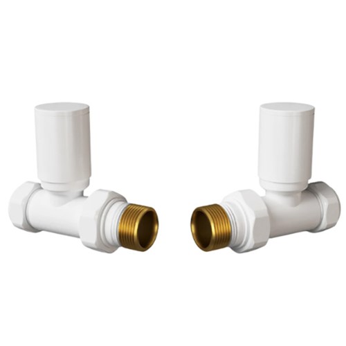 Non-Thermostatic Straight Towel Warmer Valve - White
