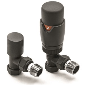 Thermostatic Angled Towel Warmer Valve - Anthracite