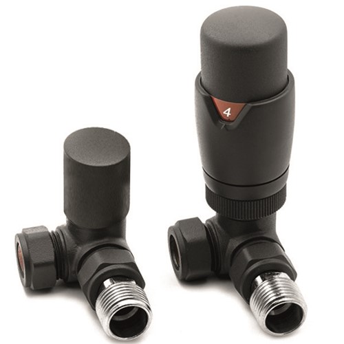 Thermostatic Corner Towel Warmer Valve - Anthracite