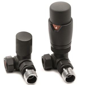 Thermostatic Corner Towel Warmer Valve - Anthracite