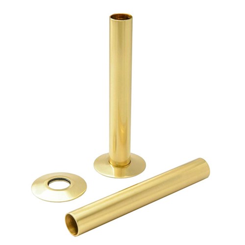 18mm x 130mm Towel Warmer Sleeve Set - Brushed Brass