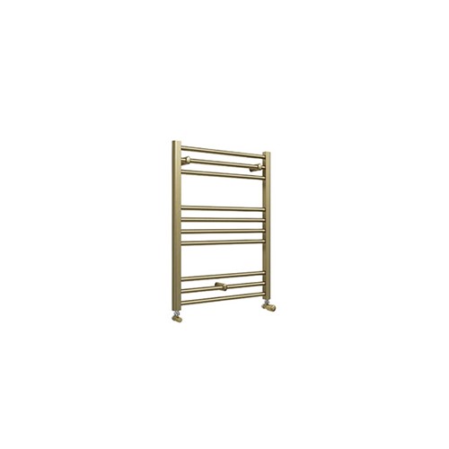 800mm x 600mm Straight Towel Warmer - Brushed Brass