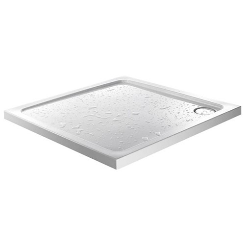 Alpha 760mm x 760mm Square Anti-Slip Shower Tray - White