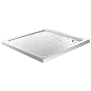 Alpha 760mm x 760mm Square Anti-Slip Shower Tray - White