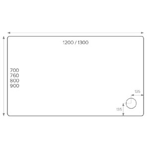Alpha 1200mm x 800mm Rectangular Anti-Slip Shower Tray - White