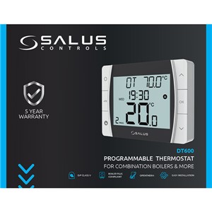 Salus DT600 Digital Programmable Thermostat - Hard Wired