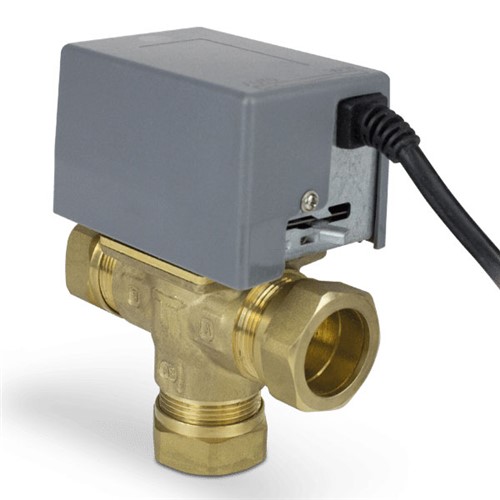 Salus 22mm 3 Port Motorised Valve with Microswitch & Detachable Head - PMV32