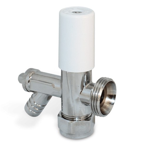 Salus 15mm Angled Lockshield Valve with Drain Off Cap - TRLS10