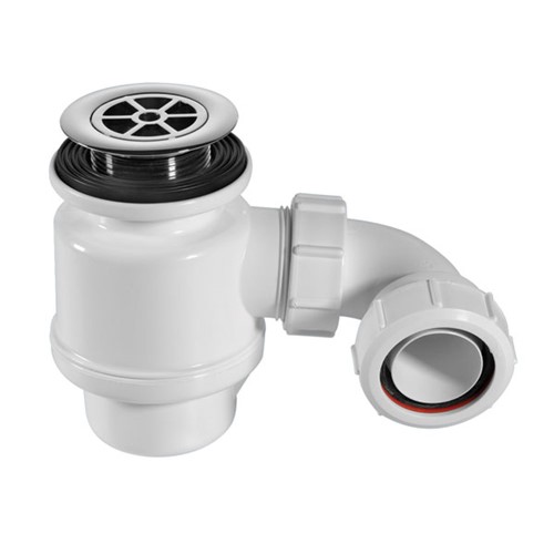 McAlpine 1 1/2" Chrome Waste & Grid Resealing Shower Trap (70mm CP Plastic Flange) - 50mm Water Seal