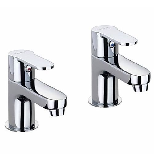 Twyford Pair X50 1/2" Basin Pillar Taps Chrome - X505205