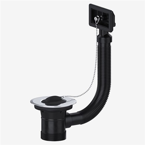 Viva Combination Sink Waste with Square Overflow - Chrome - CWS02