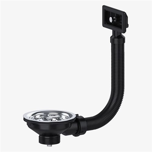 Viva 1 1/2" Sink Basket Strainer Waste with Square Overflow Stainless Steel - PP0010/S
