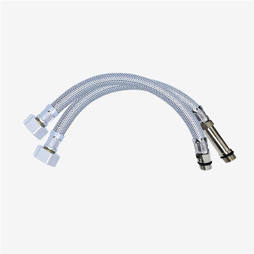 Viva M10 x 1/2" Monobloc - 300mm Long Pair Flexible Hoses - SSH7/A
