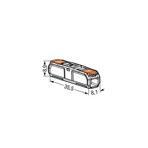 Wago 221 Series Inline Compact Lever 2-Wire Through Connector - 221-2411