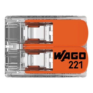 Wago 221 Series Compact Lever 2 Wire Connector - 221-412