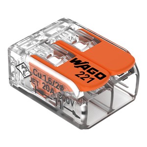 Wago 221 Series Compact Lever 2 Wire Connector - 221-412