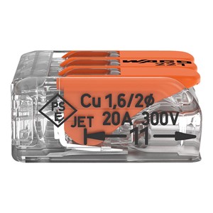 Wago 221 Series Compact Lever 3 Wire Connector - 221-413 - Pack of 10