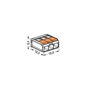 Wago 221 Series Compact Lever 3 Wire Connector - 221-413 - Pack of 10